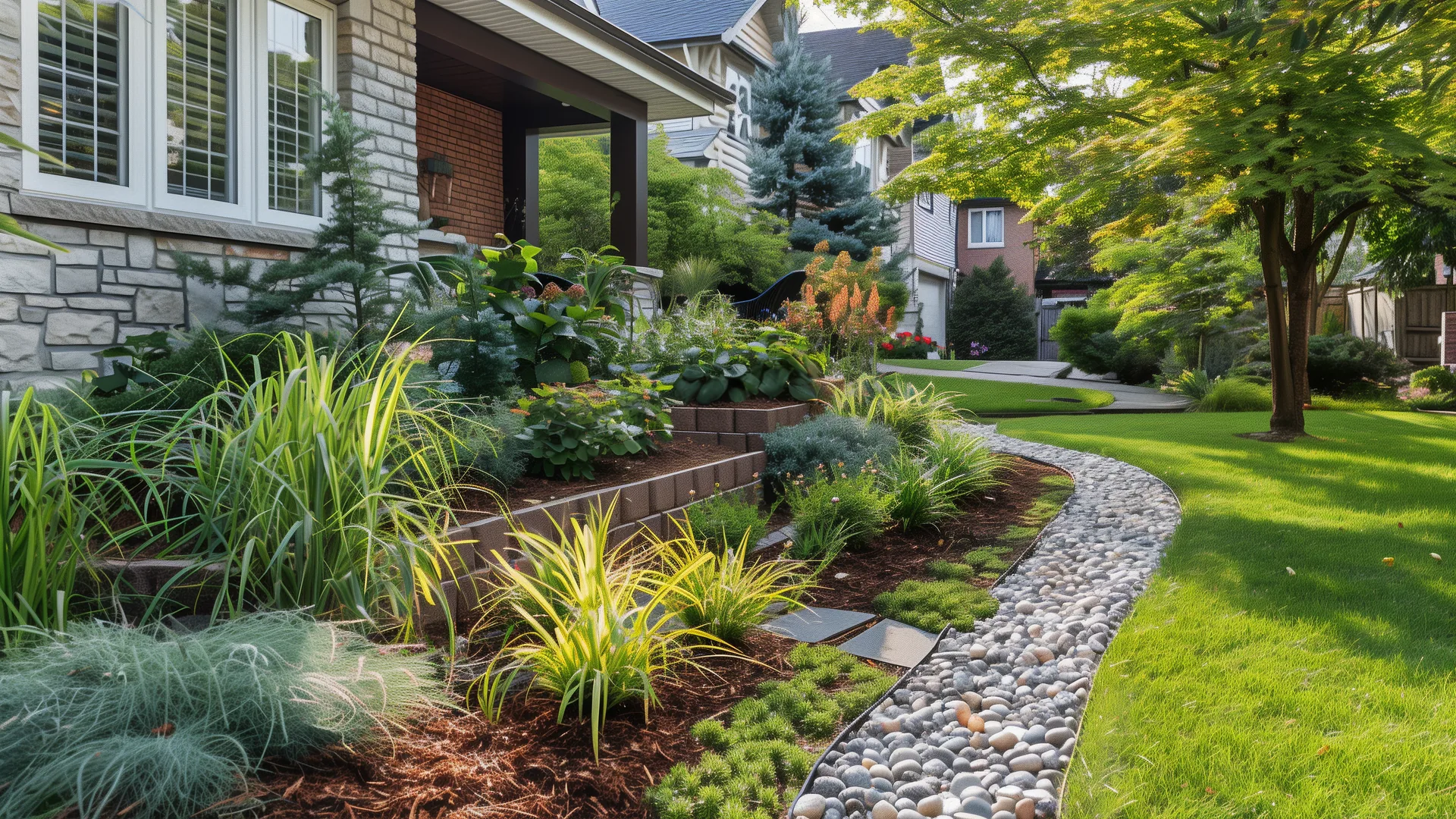 Professionally landscaped Toronto residential yard